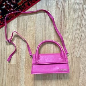 Hot Pink Jacquemus Style Mini Crossbody Purse